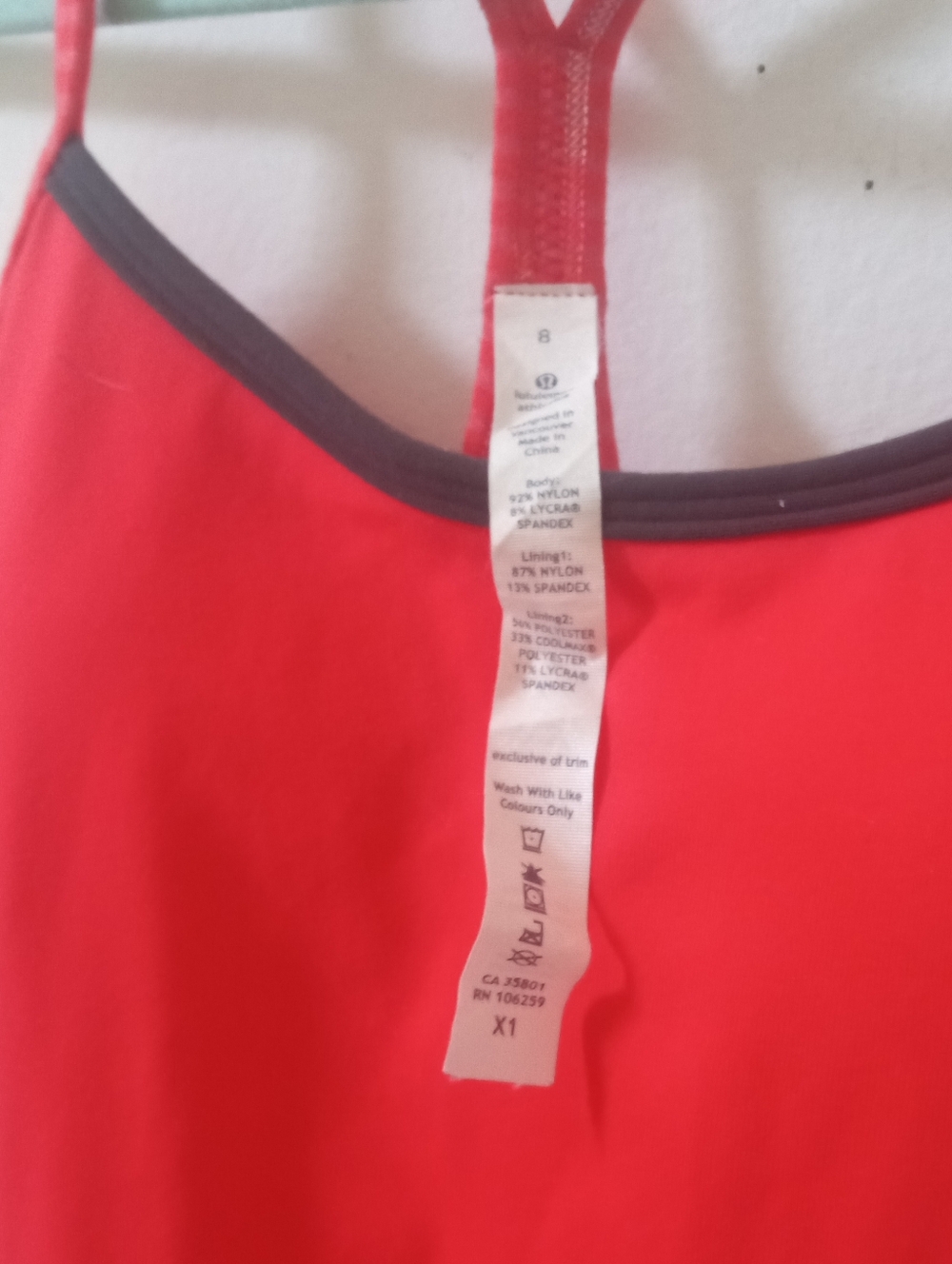 Lululemon Red Women's Strappy Tank Top - Lightweight Summer Layer - Picture 3 of 5